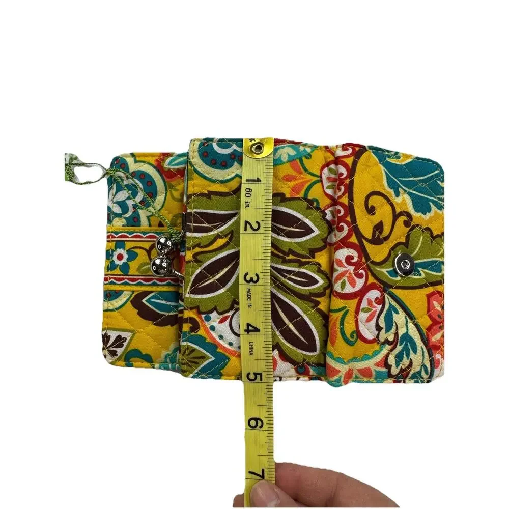 Vera Bradley Euro Wallet Provencal Yellow Floral Quilted Trifold kisslock retire - Picture 6 of 13